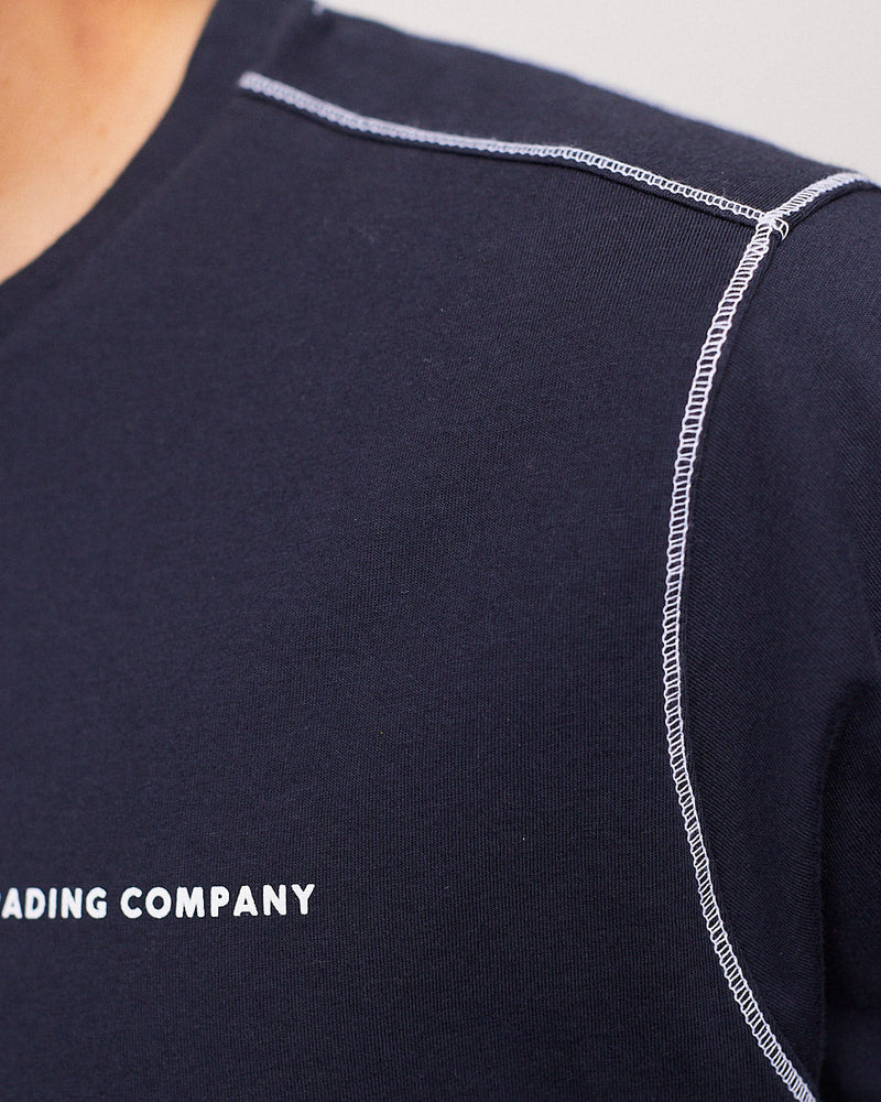 Pop Training Company Logo T-Shirt Navy/White