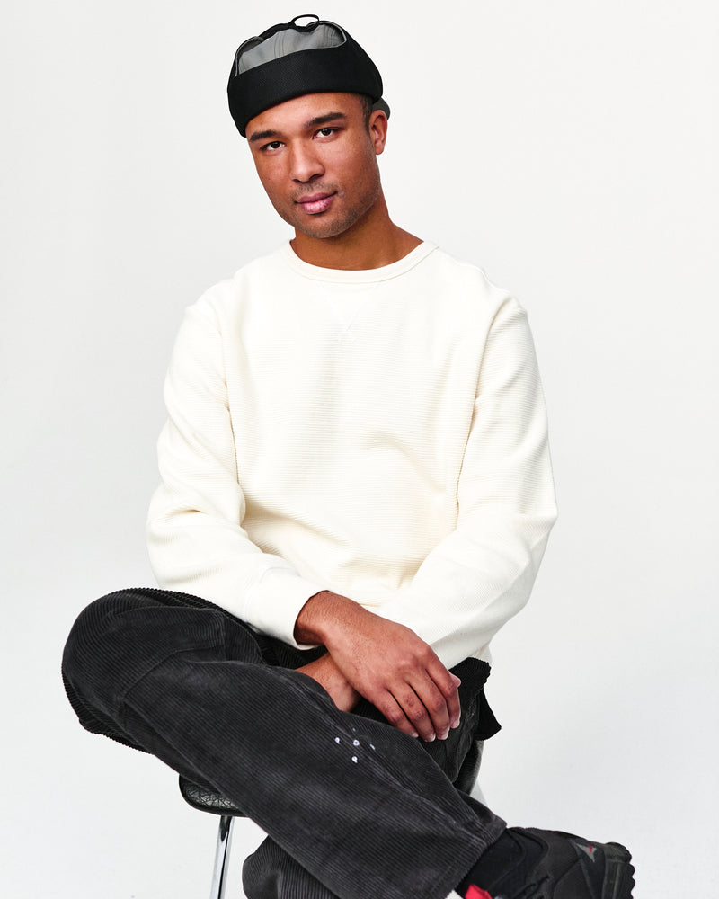 Pop Waffle Logo Crewneck Off White