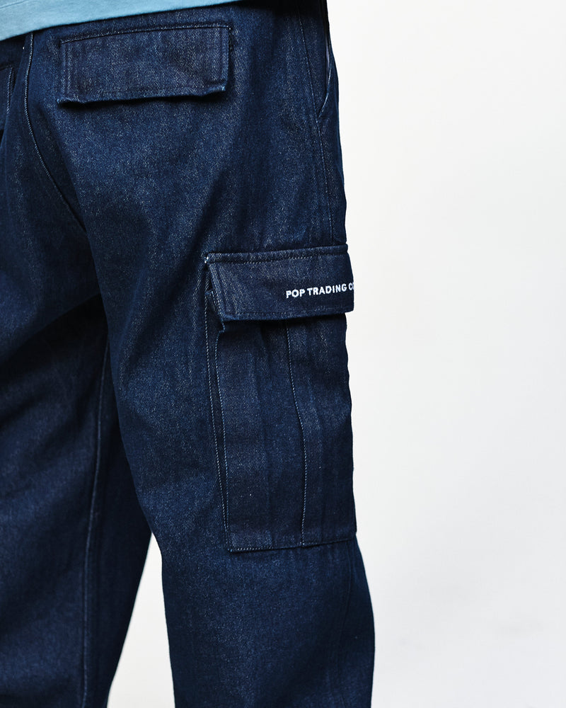 Pop Denim Cargo Pants Rinsed