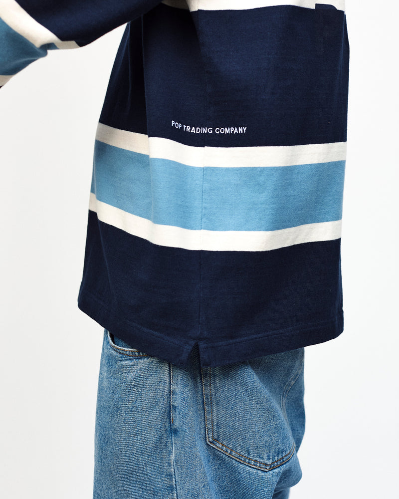 Pop Striped Rugby Shirt Navy/Blue/Off White