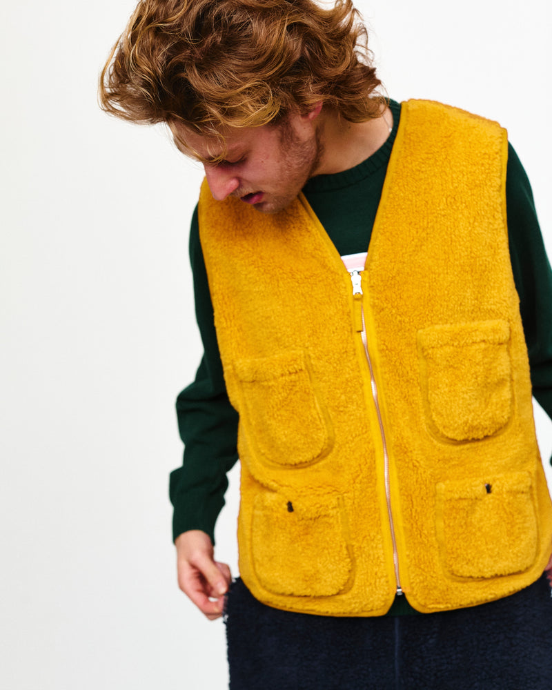 Pop Harold Reversible Vest Spruce Yellow