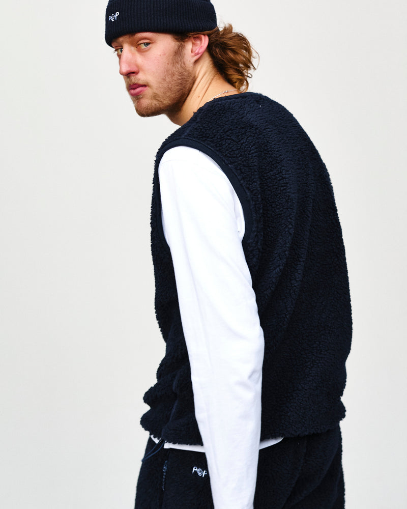 Pop Dancer Fleece Spencer Vest Navy