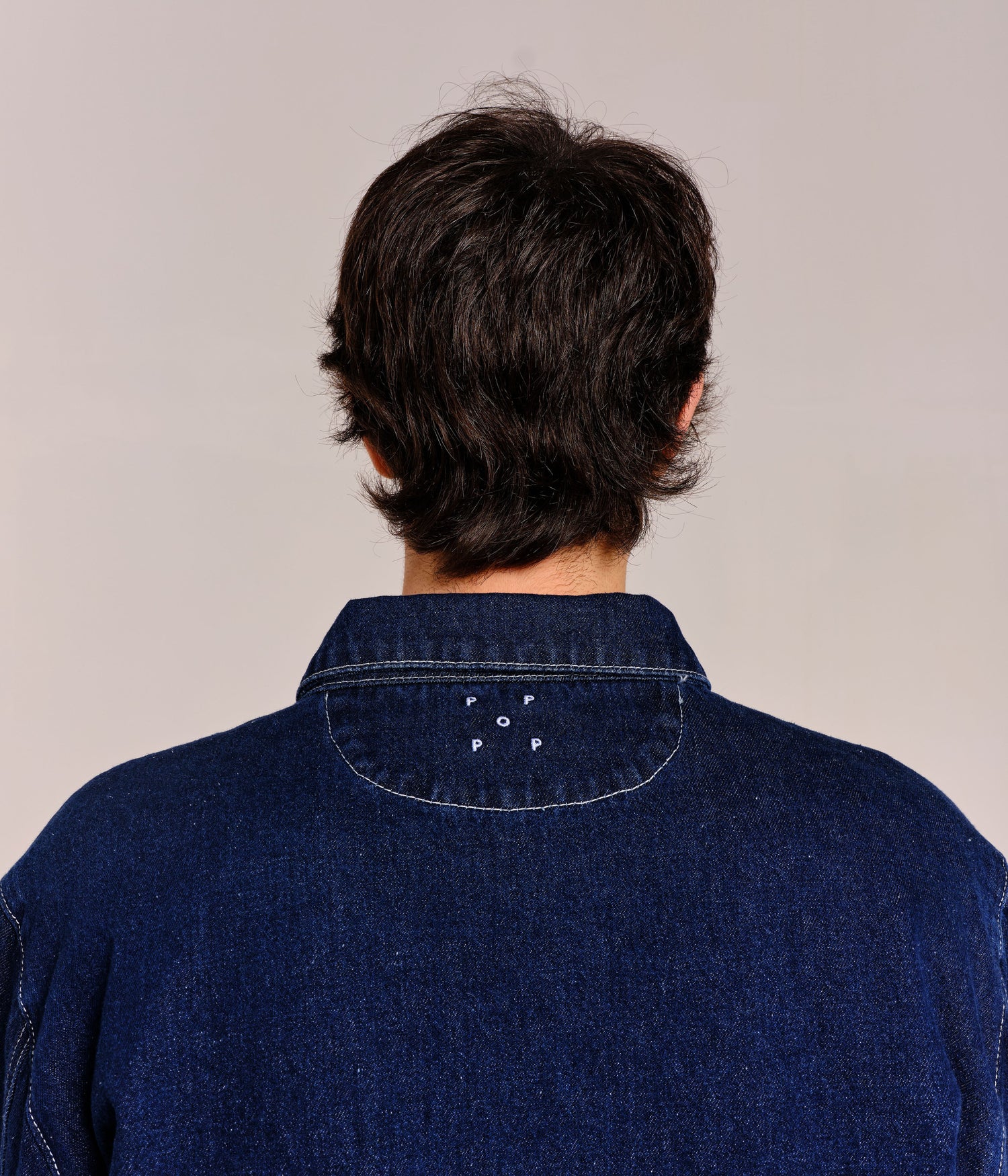 Pop Full Button Jacket Rinsed Denim