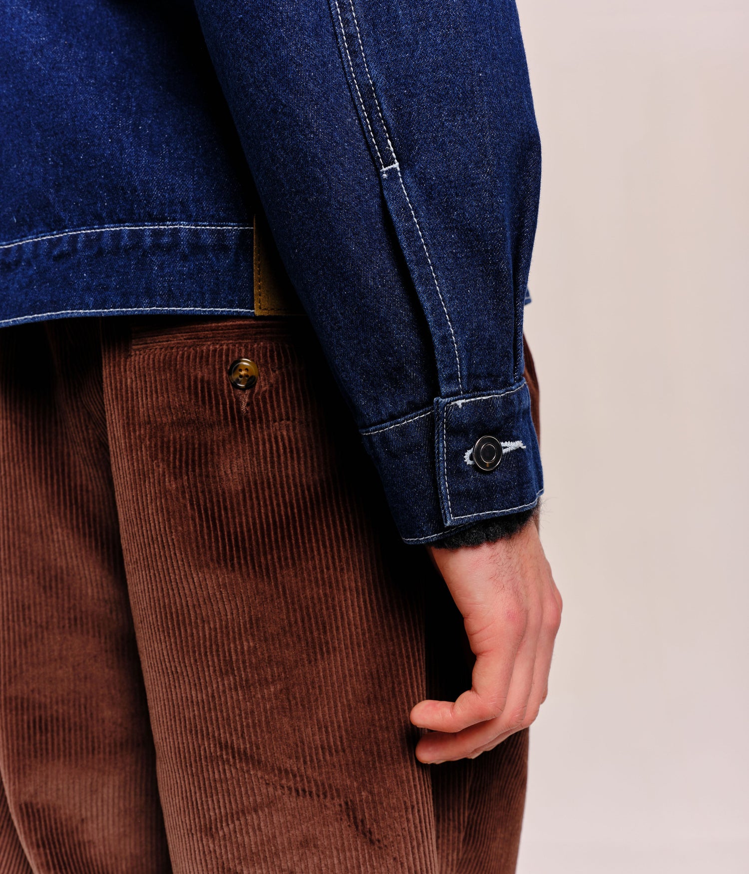 Pop Full Button Jacket Rinsed Denim