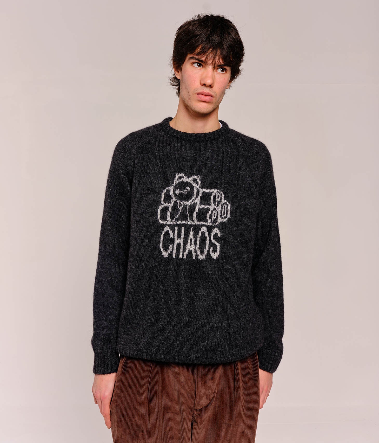 Pop Knitted Chaos Crewneck Anthracite