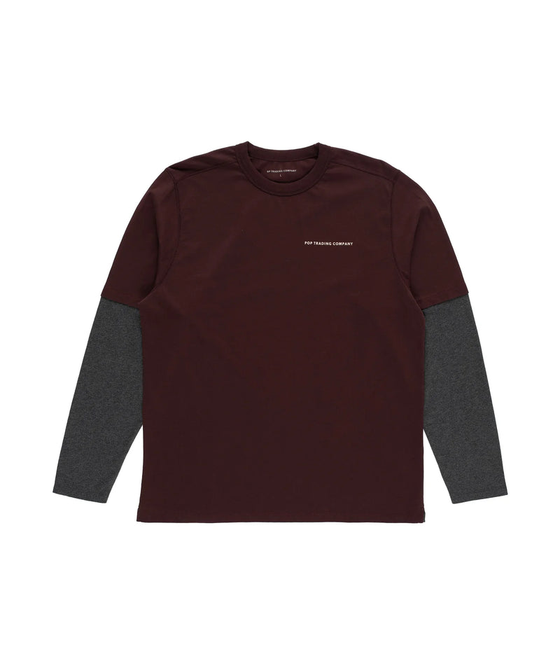 Pop Logo Sleeve T-Shirt Fudge/Charcoal Heather