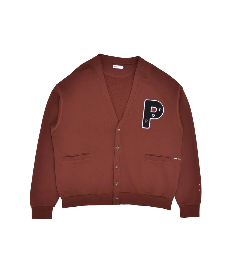 Pop Big P Cardigan Sweat Fired Brick