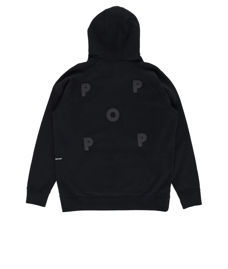 Pop Puffed Logo Hooded Sweat Black