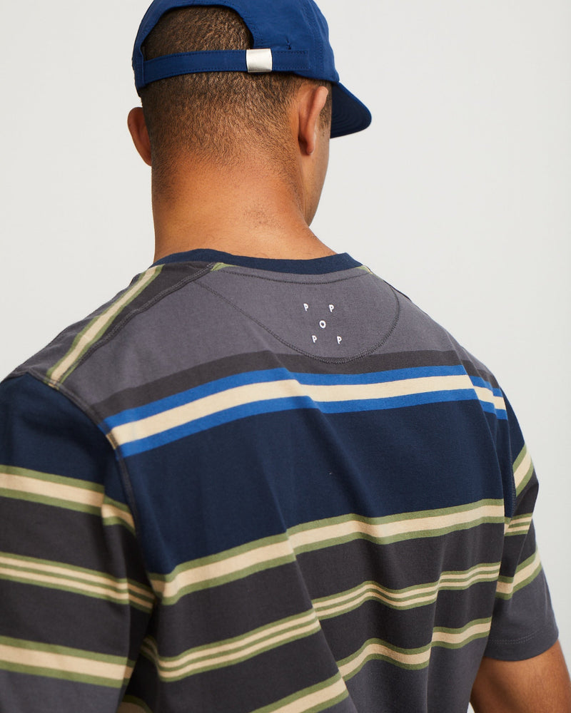 Pop Striped Pocket T-Shirt Navy