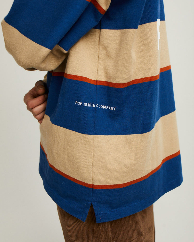 Pop Striped Rugby Polo White Pepper