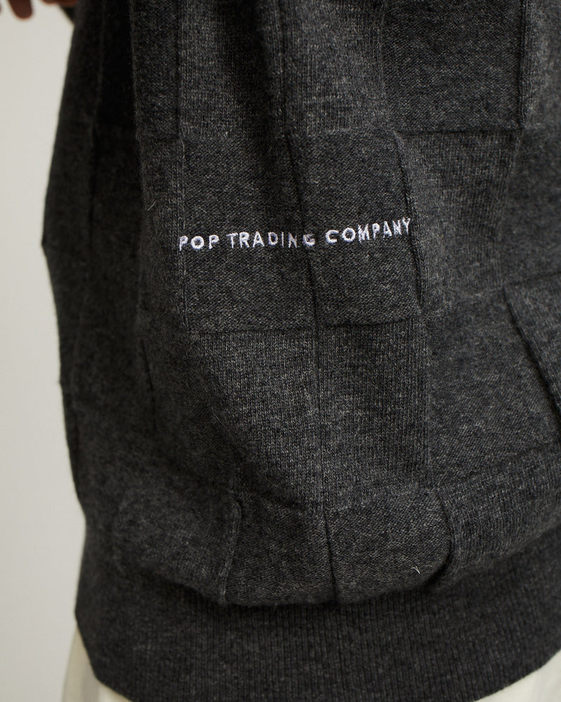 Pop Checked Panel Knitted Crewneck