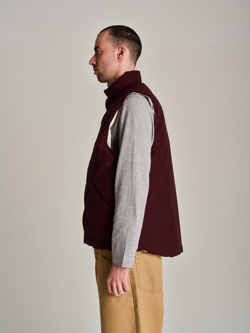 Pop Quilted Reversible Vest Fudge/Off White