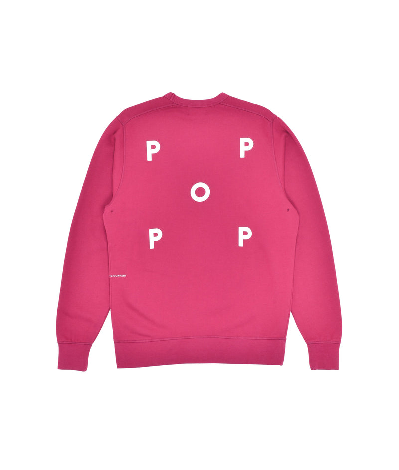 Pop Logo Crewneck Sweat Raspberry/White