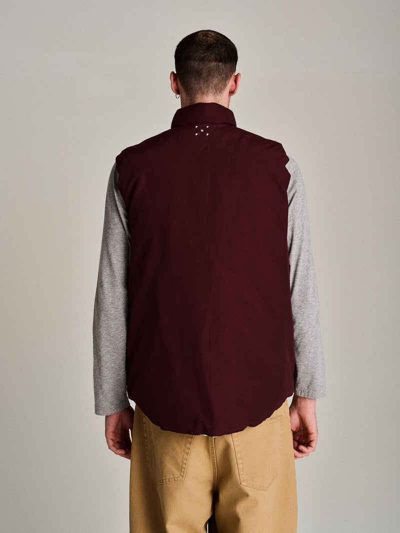 Pop Quilted Reversible Vest Fudge/Off White