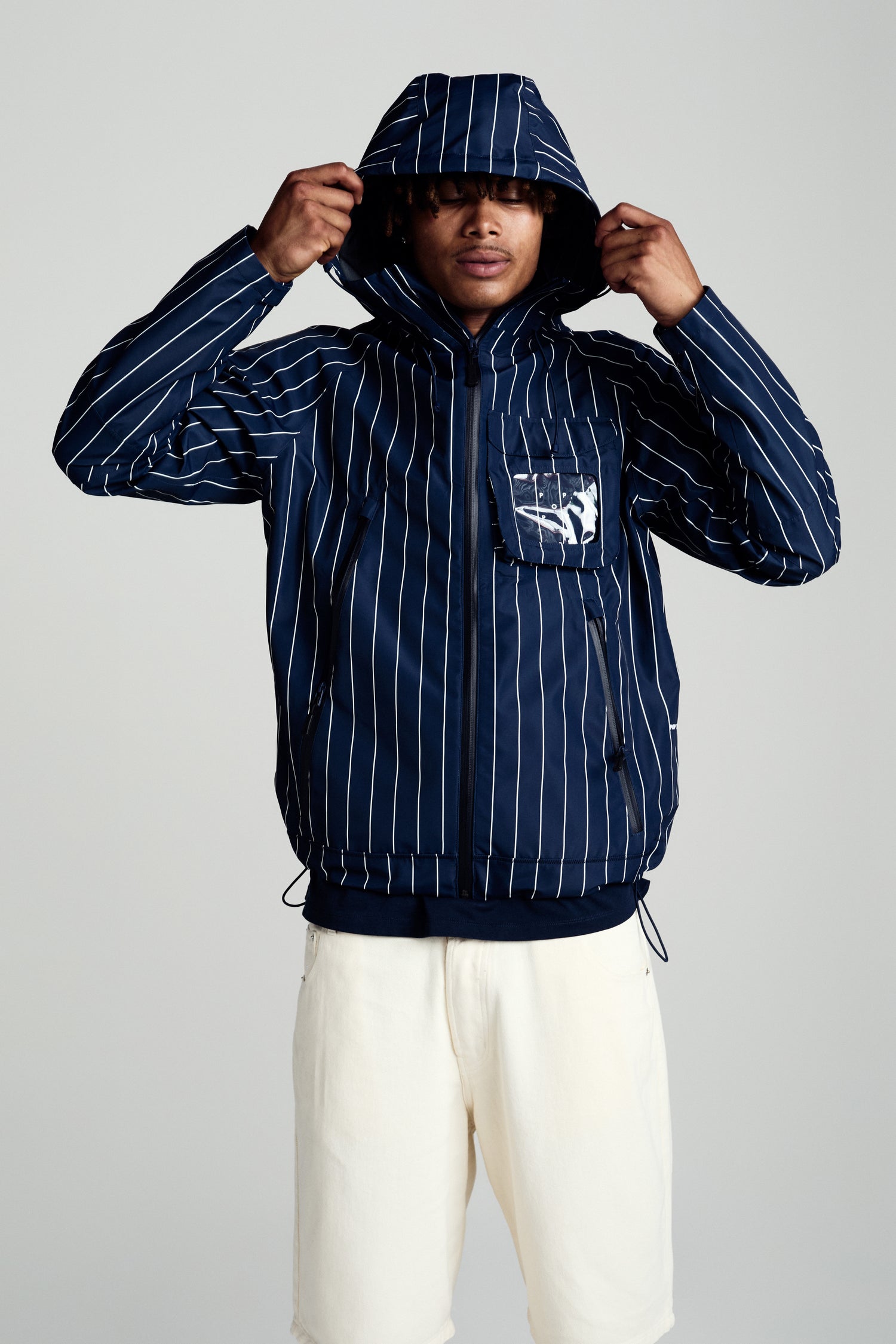Pop Pinstripe Oracle Jacket Navy/White