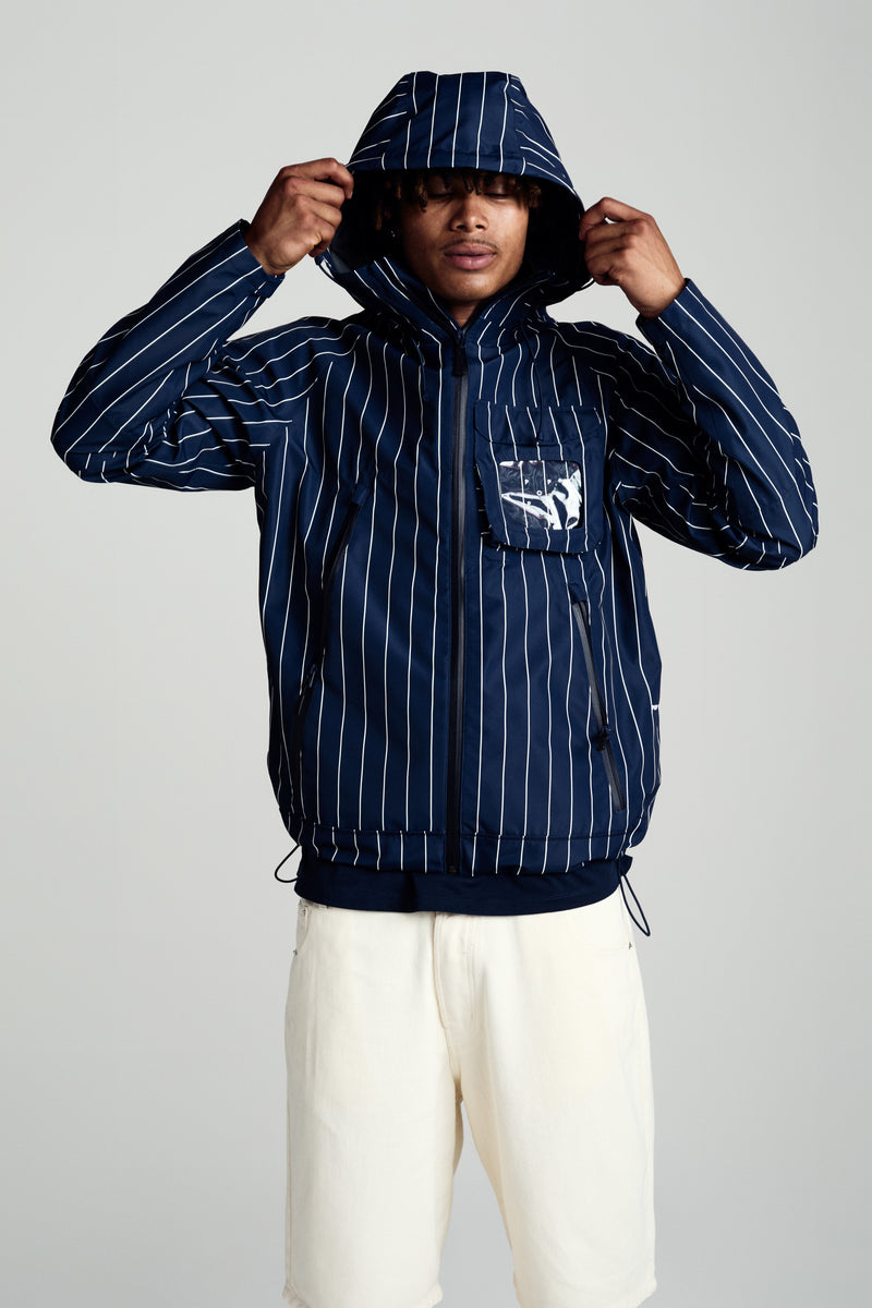 Pop Pinstripe Oracle Jacket Navy/White