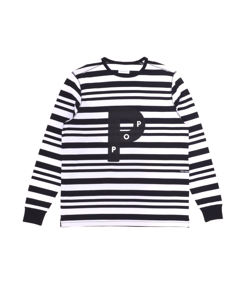Pop Big P Striped Longsleeve T-Shirt Black/White