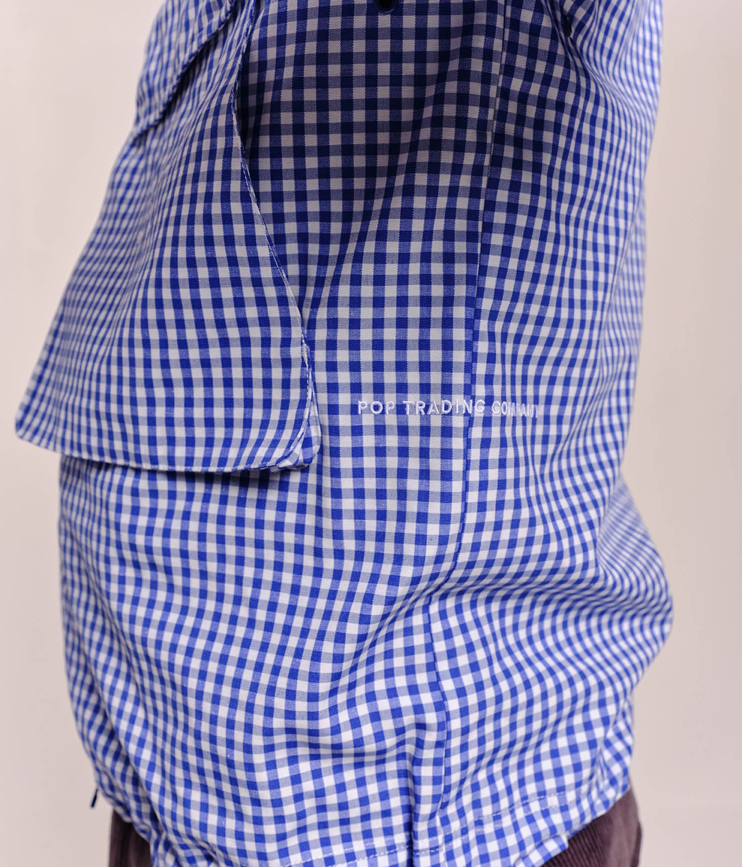Pop Checked Boxer Shirt Twilight Blue/White