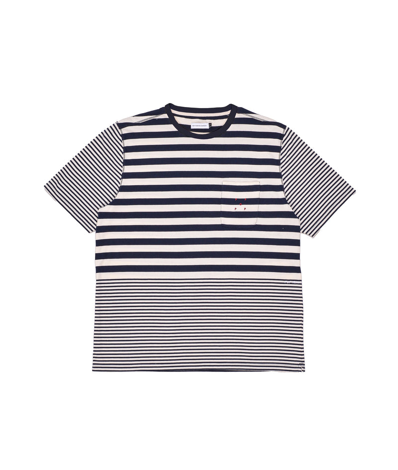 Pop striped pocket t-shirt Navy/Off White