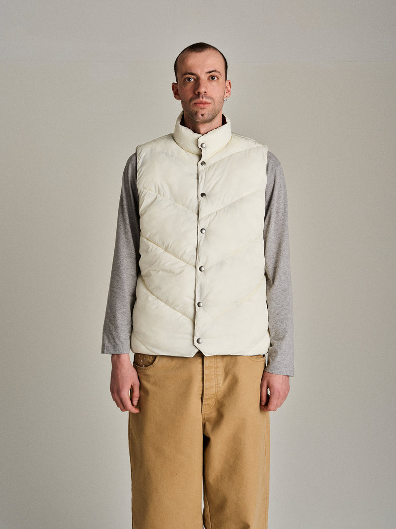 Pop Quilted Reversible Vest Fudge/Off White