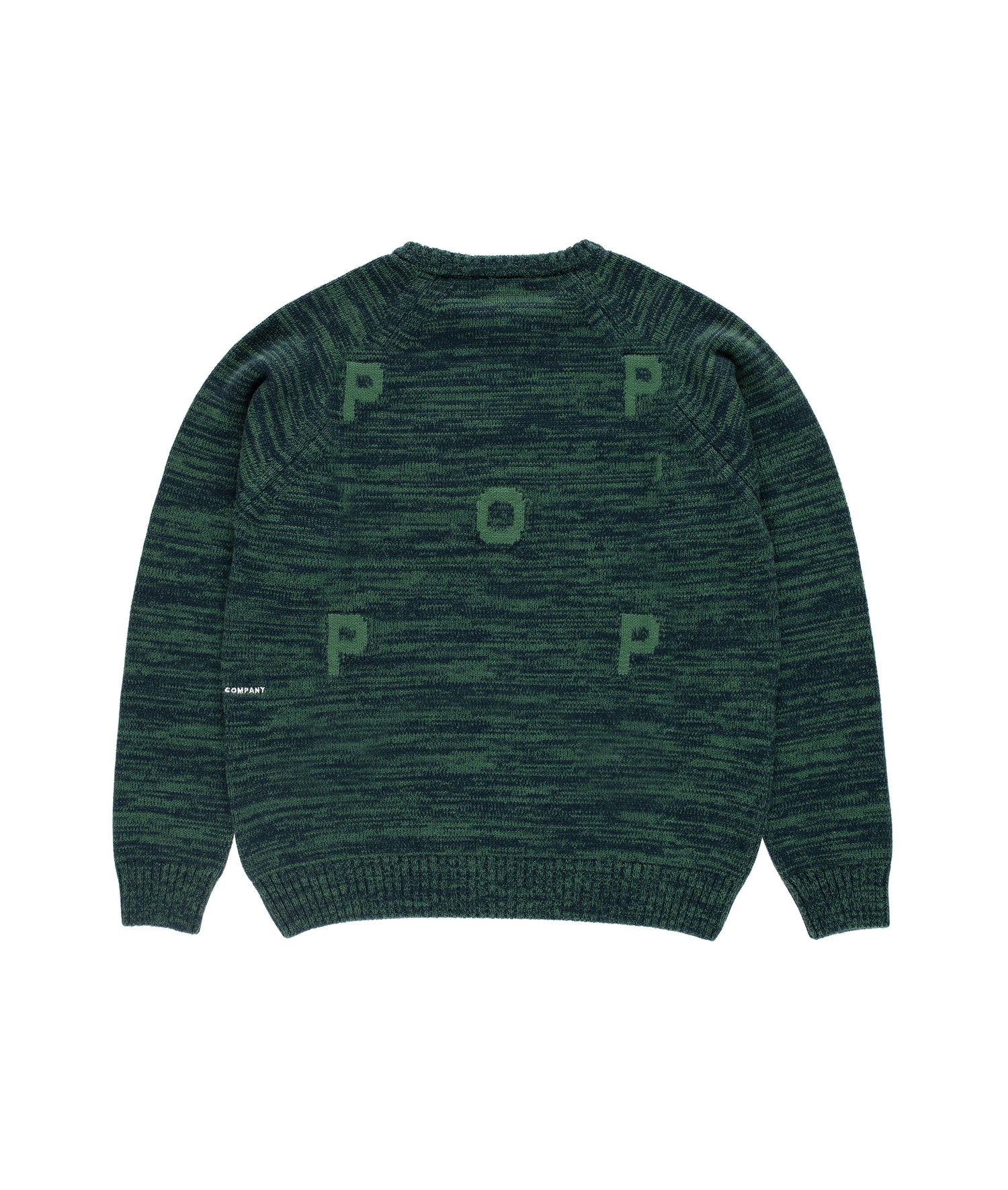 Pop Knitted Melange Logo Crewneck Navy/Juniper