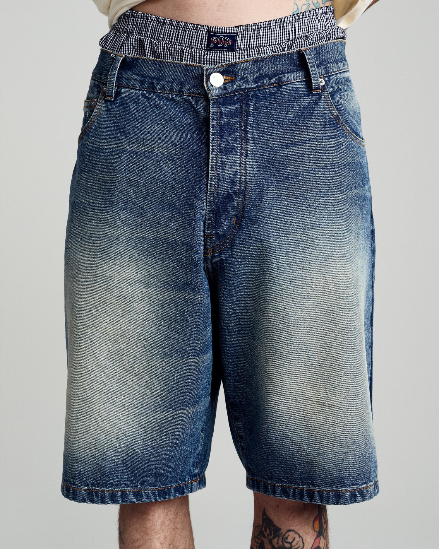 Pop Longer DRS Short Washed Denim