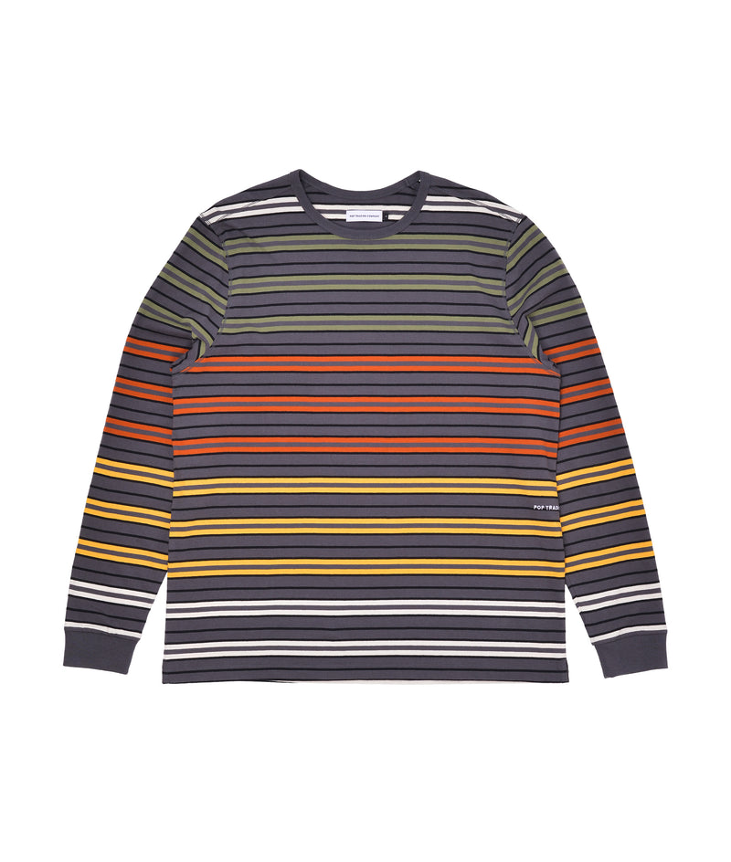 Pop Striped Longsleeve T-Shirt Charcoal