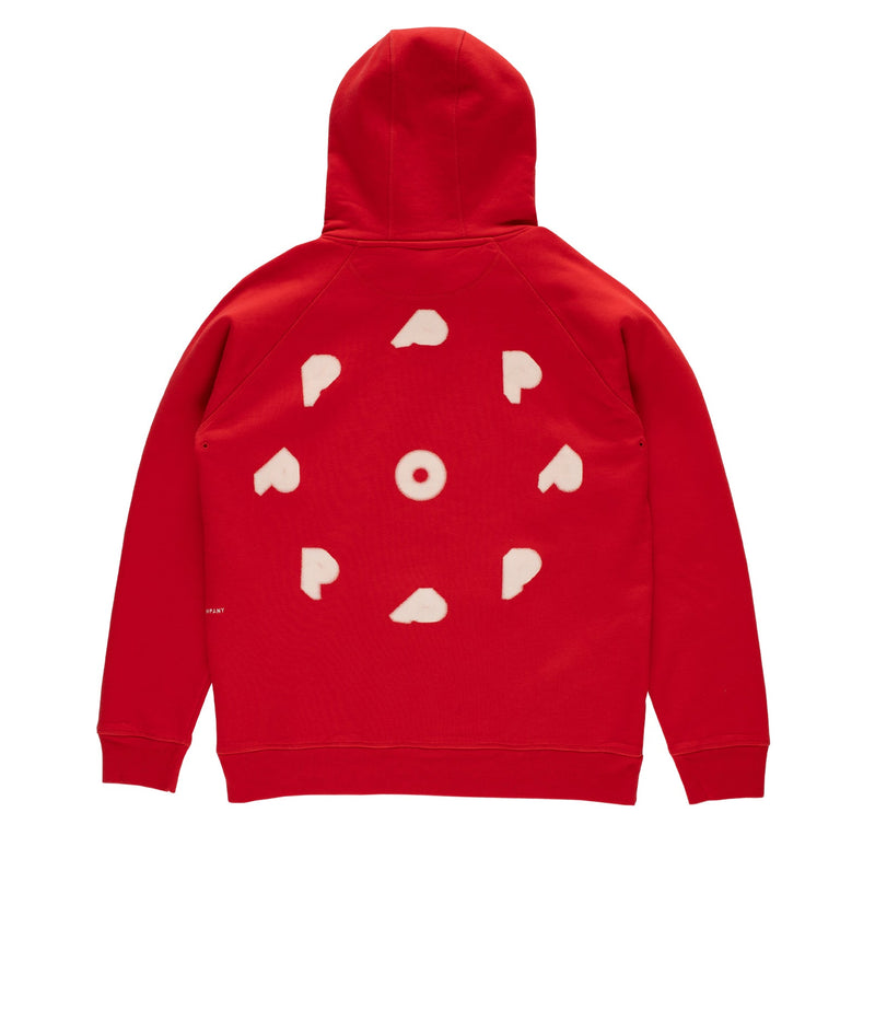 Pop Blurred Logo Hooded Sweat Goji Berry