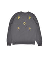 Pop Logo Crewneck Sweat Charcoal/Cress Green