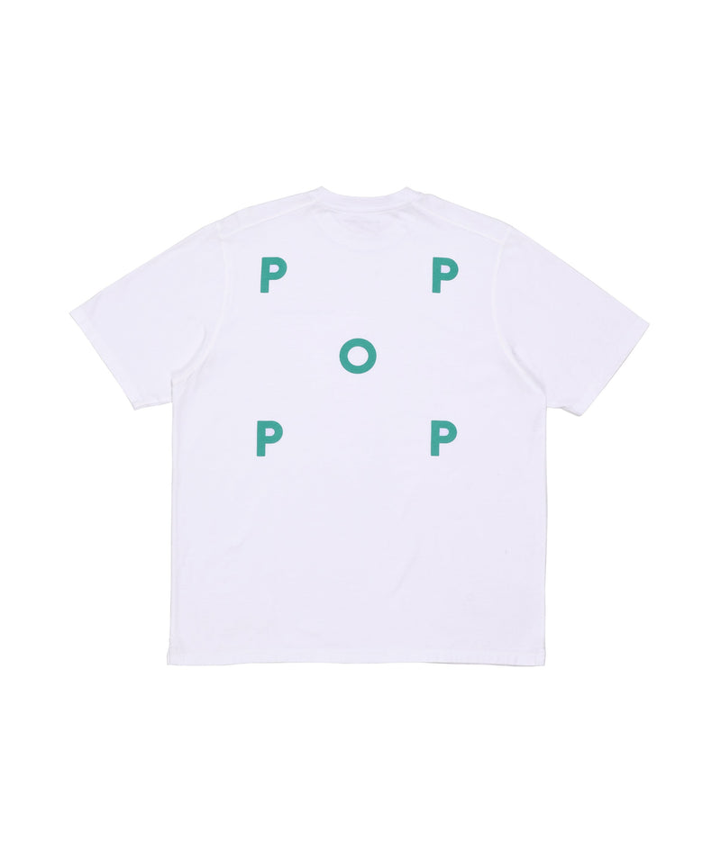 Pop Logo T-Shirt White/Peacock Green