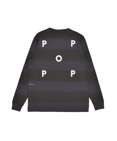 Featured Product Image Of Pop Striped Logo Longsleeve T-Shirt Charcoal/Delicioso