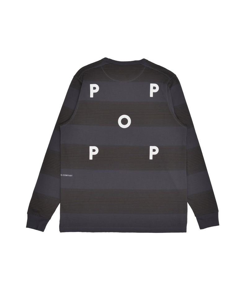 Pop Striped Logo Longsleeve T-Shirt Charcoal/Delicioso