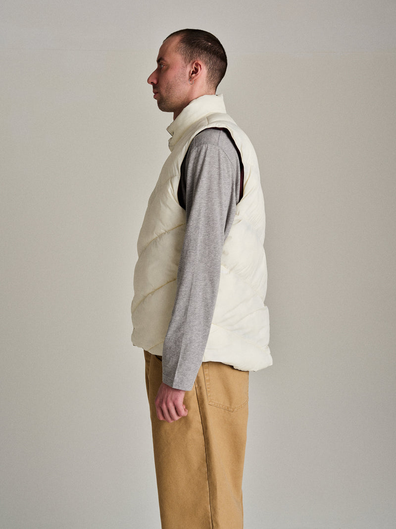 Pop Quilted Reversible Vest Fudge/Off White