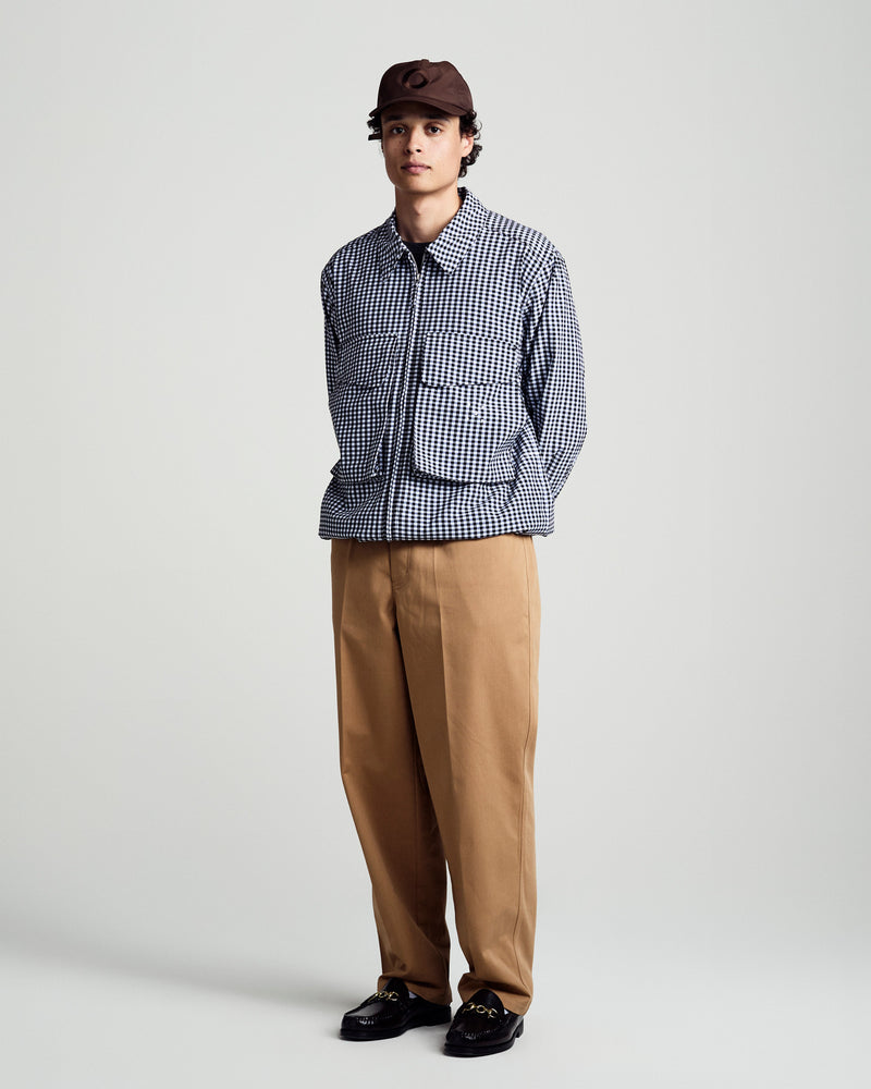 Gingham Boxer Overshirt Black/Off White