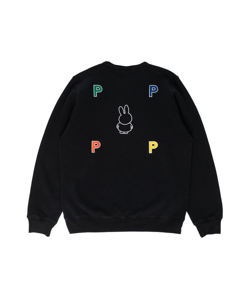 Miffy & Pop Exclusive Embroidered Logo Crewneck Sweat Black