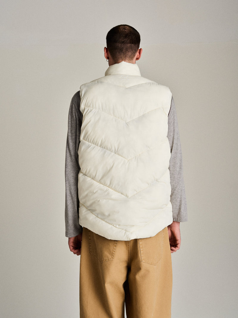 Pop Quilted Reversible Vest Fudge/Off White