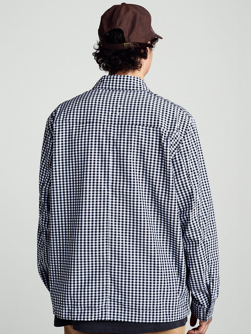 Gingham Boxer Overshirt Black/Off White