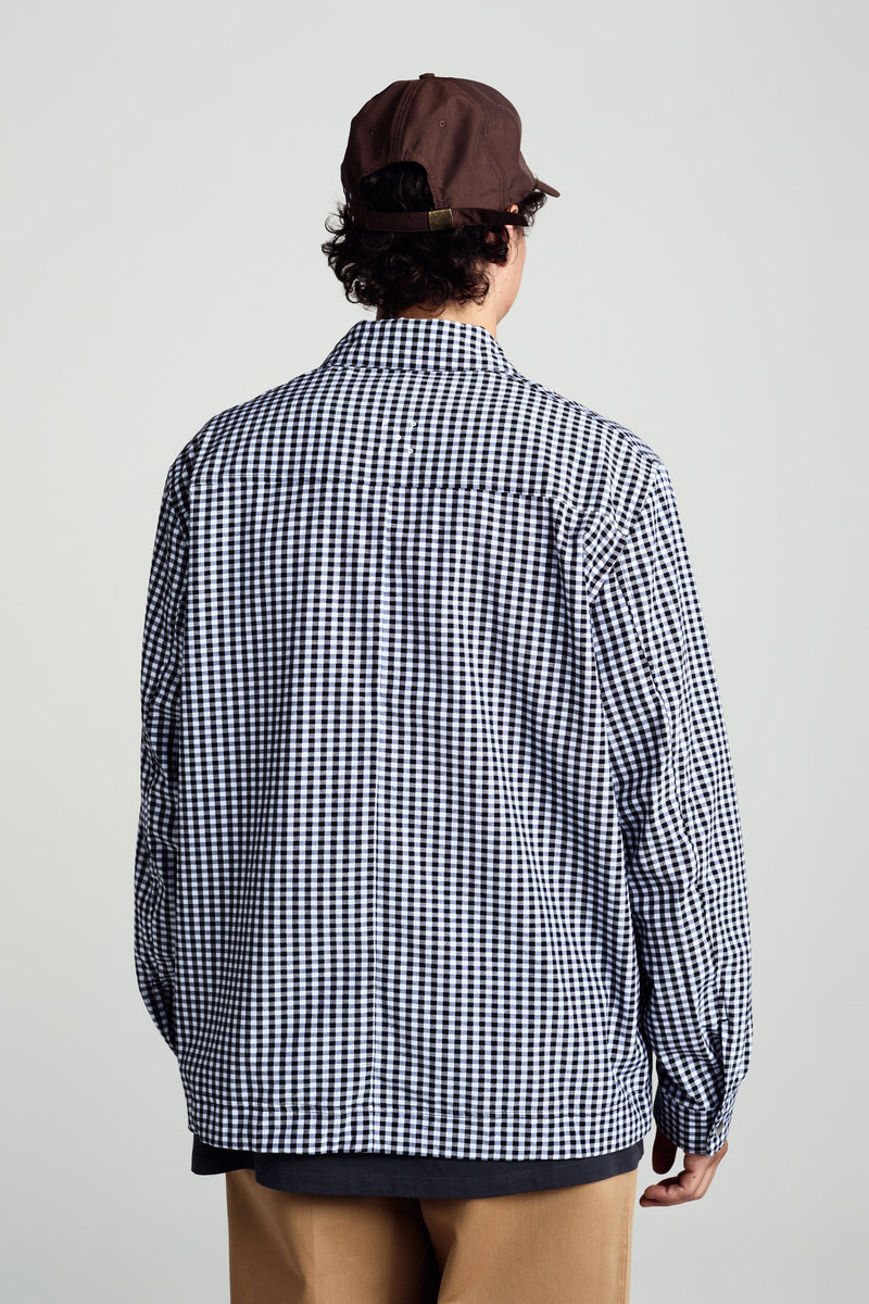 Pop Gingham Boxer Overshirt Black/Off White
