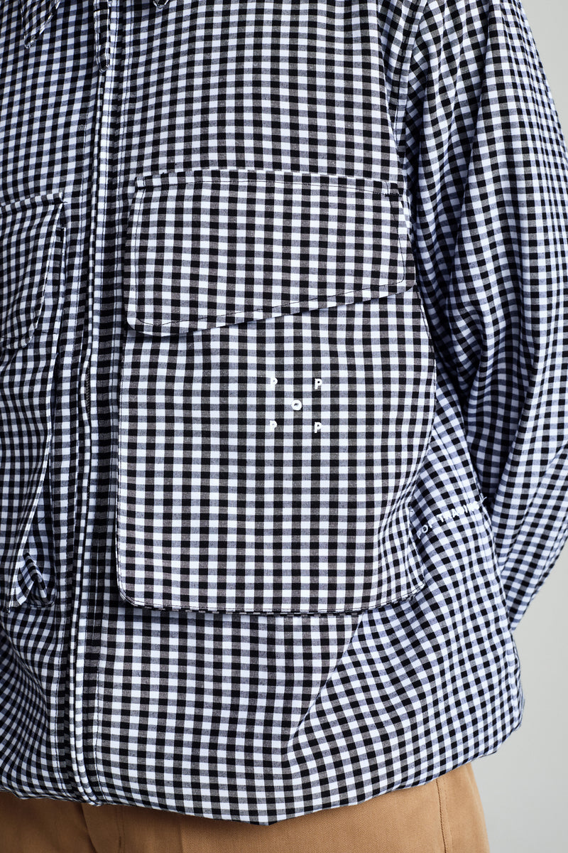 Pop Gingham Boxer Overshirt Black/Off White