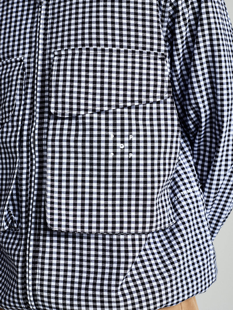 Gingham Boxer Overshirt Black/Off White