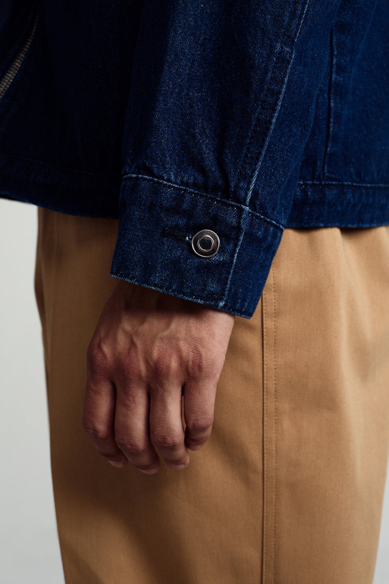 Pop Denim Full Zip Jacket Rinsed Denim