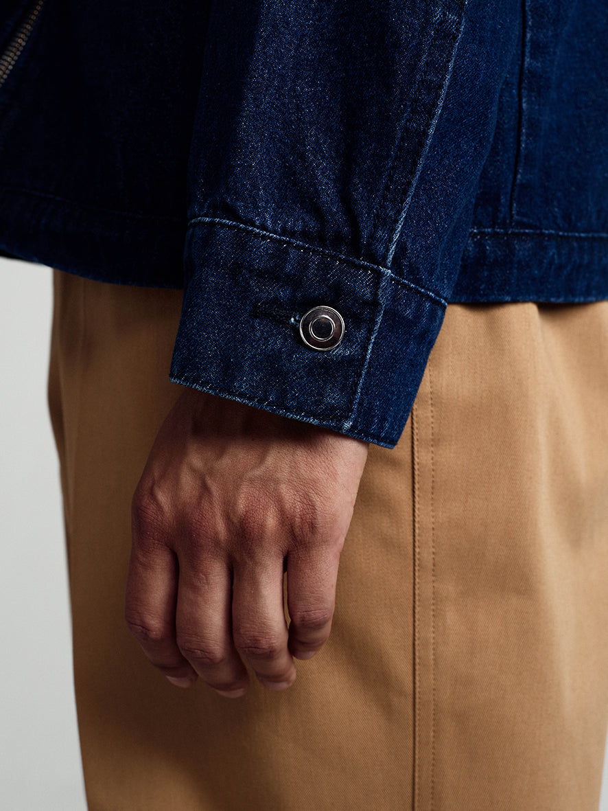 Denim Full Zip Jacket Rinsed Denim