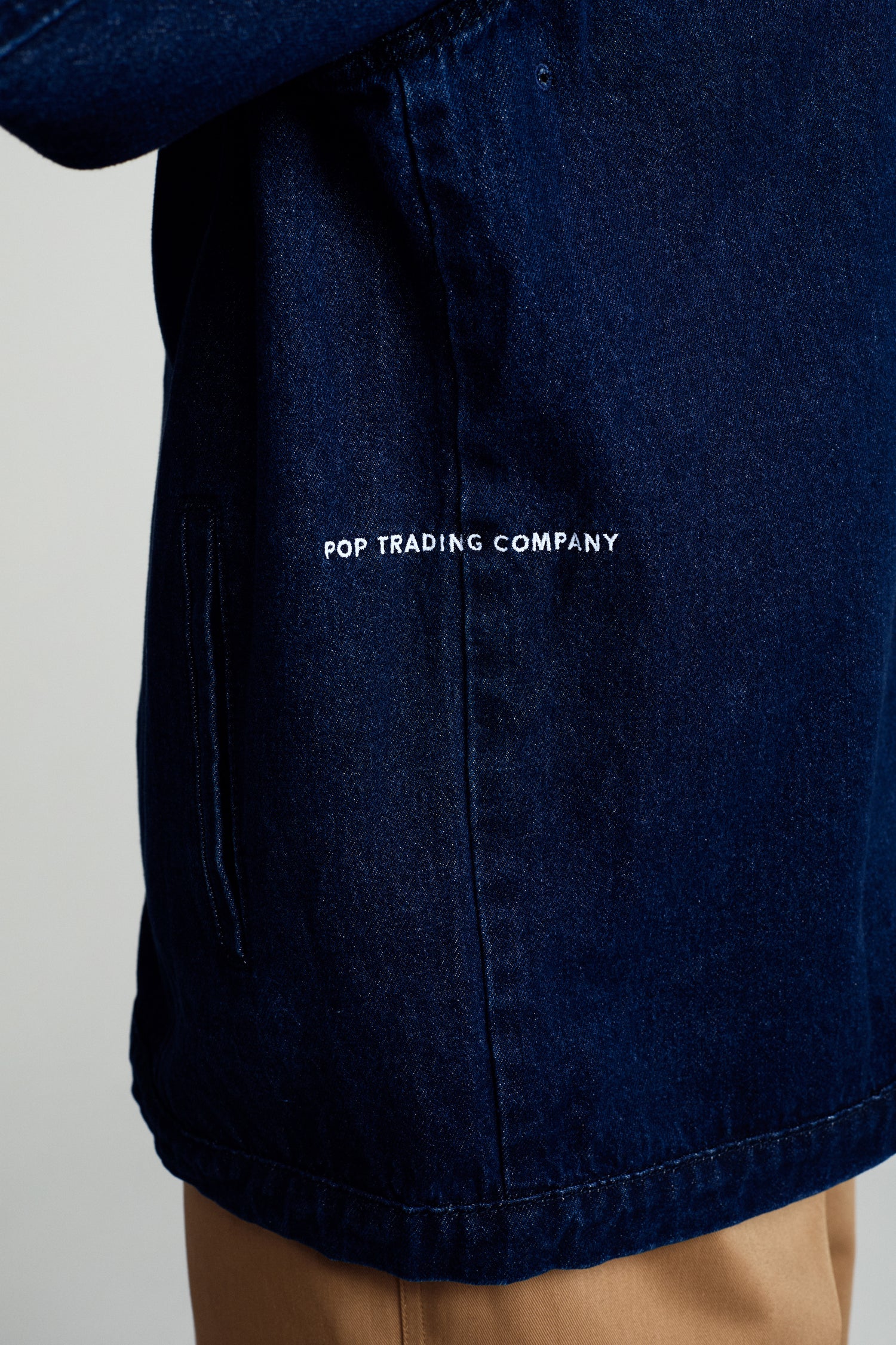 Pop Denim Full Zip Jacket Rinsed Denim
