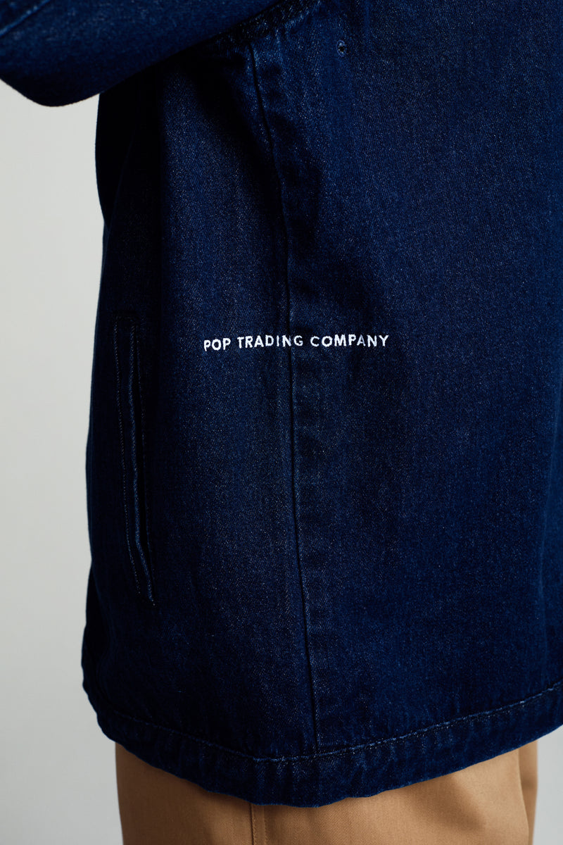 Pop Denim Full Zip Jacket Rinsed Denim