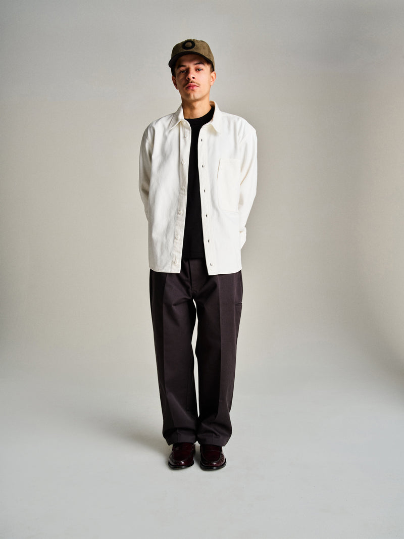 Pop Button Overshirt Off White