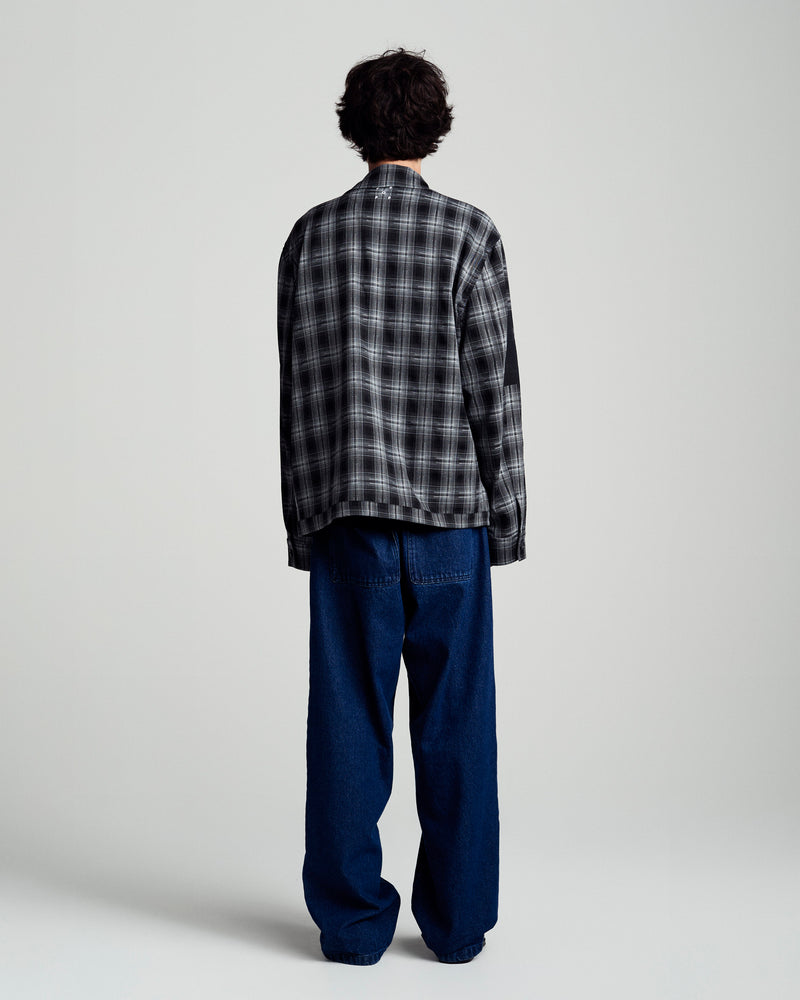 Checked Football Jacket Charcoal