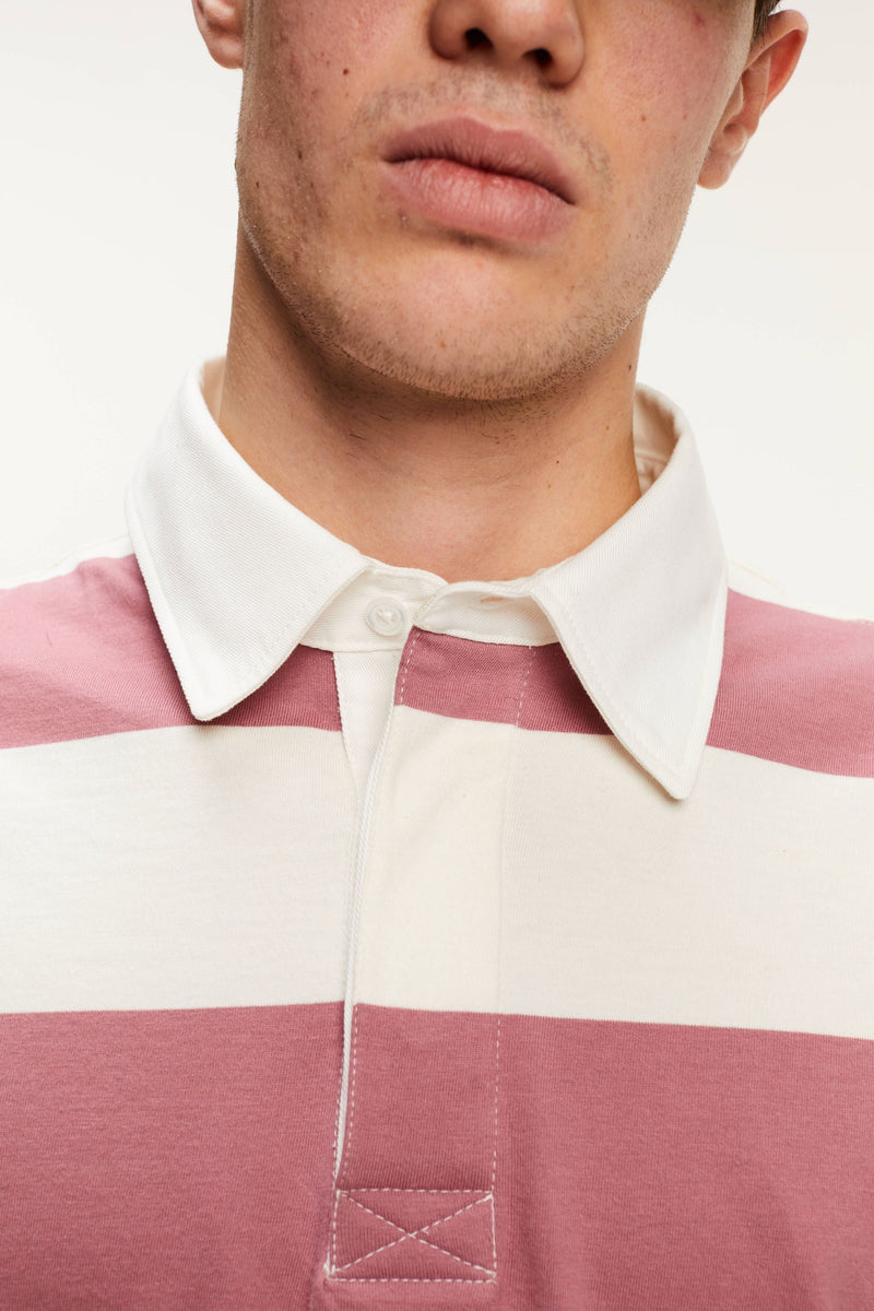 Pop Striped Rugby Polo Mesa Rose