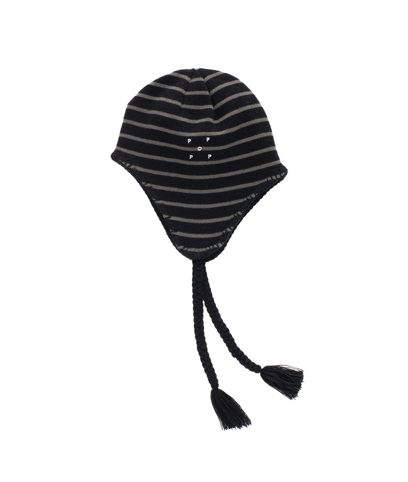 Pop Reversible Earflap Beanie Black/Charcoal