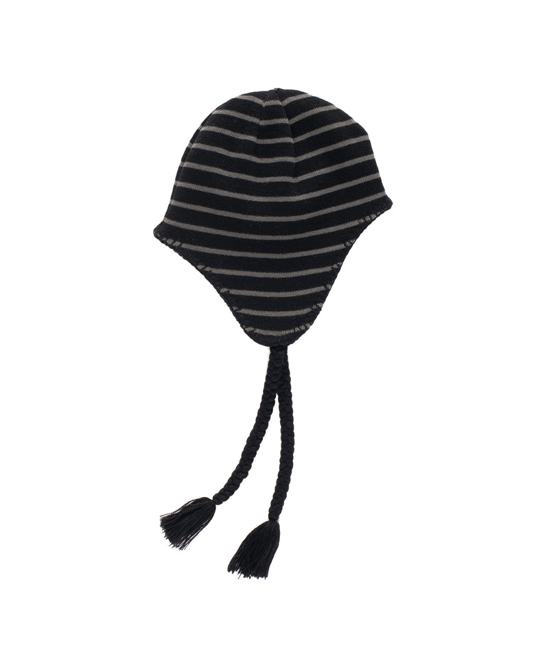 Pop Reversible Earflap Beanie Black/Charcoal