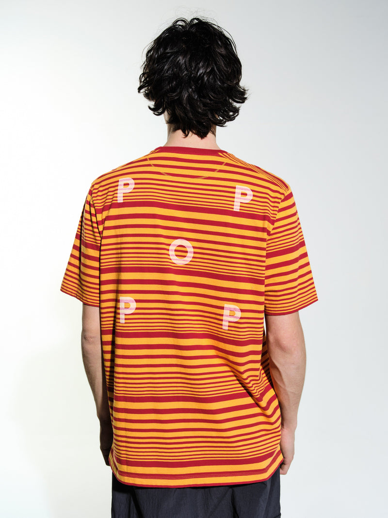 Pop Striped Logo T-Shirt Island Poppy